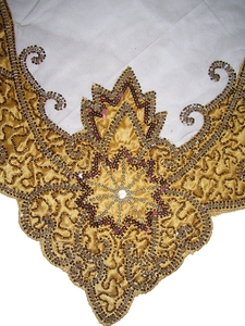 Embroidery Tablecloth <b>Table</b> <b>Cover</b> Elegant Handmade Decorative <b>Table</b> Linen for Dining Room Weddings Parties and Home Decor - Product Image 4