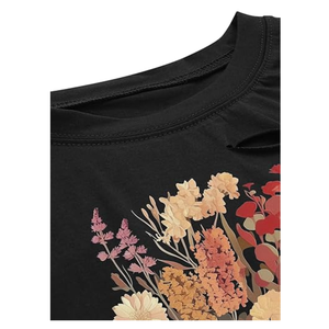 เสื้อครอปผู้หญิงไซส์ใหญ่ คอวี ผ้าเจอร์ซีย์ตาข่ายสไตล์วินเทจ พิมพ์ลายแบบซับลิเมชั่น โพลีเอสเตอร์ 100% ระบายอากาศได้ดี ขายส่ง สีสันสดใส สำหรับฤดูร้อน - Product Image 2