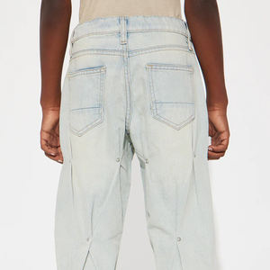 Pantalones de mezclilla azules para niños, económicos, con tacto suave, material duradero, con diseño de logotipo personalizable para compras al por mayor. - Product Image 6