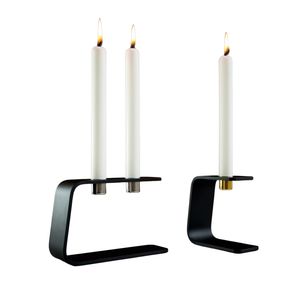 Porte-bougie élégant en fer thermolaqué pour décoration de chambre, éclairage d'intérieur, accent décoratif, idéal pour offrir - Product Image 2