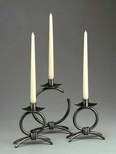 <b>Candle</b> dinner Silver Organic <b>Candle</b> Holders <b>Set</b> of 3 Decorative Home Table Accent Lighting - Product Image 4