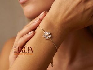 Hermosa Pulsera de Flores con Diamantes Cultivados en Laboratorio para Mujer, Pulsera de Cadena con Diamantes Eticos Certificados, Lujo para el Día a Día - Product Image 6