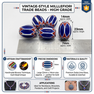 Perles de verre bleues à rayures chevron pour la fabrication de bijoux, vente en gros OEM et approvisionnement de qualité export pour les acheteurs mondiaux. - Product Image 6