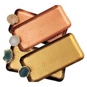 Square Pure Copper Hammered Food Serving <b>Tray</b> For Home Hotel And Restaurant Use Tabletop Snacks & Drinks Serving <b>Trays</b> - Product Image 6