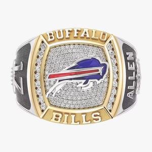 Anillo de Campeonato de los Buffalo Bills, Totalmente Personalizado, Clásico, de Dos Tonos, para Hombre, Personalizado para Escuela Secundaria o Universidad, Aleación con Moissanita - Product Image 1