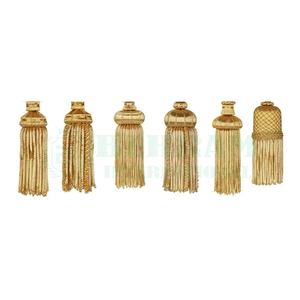 Frange à pompons en fil doré Zari fait main, écologique, pour cérémonies, pompon métallique, cordon de remise de diplôme, pompon de fixation pour toque de doctorat - Product Image 6