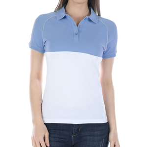 Nouveauté, polo à manches courtes pour femmes de qualité supérieure, polo à rayures bicolores avec logo personnalisé, polo uni pour femmes - Product Image 2