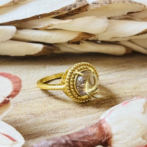 Best New Design <b>Quartz</b> <b>Rings</b> Boho Brass <b>Ring</b> For Women 18k Gold Plated Tribal Beaded Statement <b>Ring</b> For Wholesale/OEM/ODM - Product Image 1