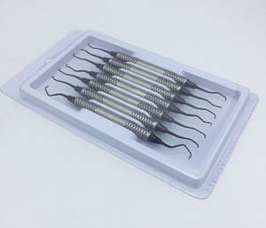 Juego de 7 Curetas Dentales Gracey de Doble Extremo, de 1/2 a 13/14, Instrumentos Perio Dentales de Plata / Kit de Curetas Periodontales Gracey - Product Image 1