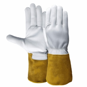 Gants de soudage TIG en cuir de chèvre et de vache, résistants aux étincelles et à la chaleur, protection individuelle robuste pour les mains - Product Image 1