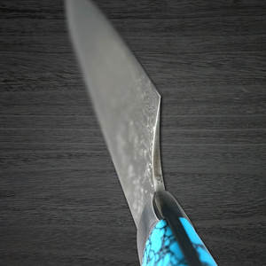 Cuchillo de Cocina de Acero de Damasco de Primera Calidad, Funda de Cuero Ecológica, Apto para Lavavajillas, para Acampar y Cazar al Aire Libre - Product Image 6