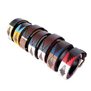 Equestrian Polo Leather Belt with Brass Pin Buckle Top Grain <b>Harness</b> Leather - Product Image 1