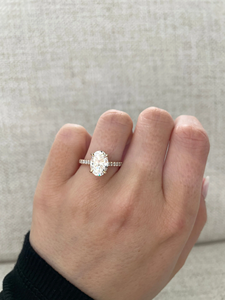 Oval Cut Diamond Engagement Ring 14K Solid Gold Lab grown Diamond IGI Certified Classic Style Women's Jewelry - Product Image 1