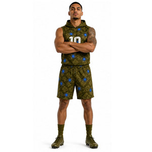 Wholesale 7v7 Football Uniforms for Youth Fully Sublimated Uniform Set <b>Hoodies</b> and Compression Short Sports Wear 7 on 7 Uniforms - Product Image 2