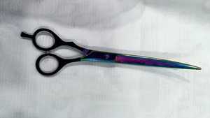 8 8.5 Inch High-quality Stainless Steel <b>Razor</b> Straight Curved Scissors Travel Manual Pet Grooming Instrument <b>Set</b> Leather Case - Product Image 2