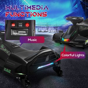 Kart Elettrico da Derapata 12V con Avvio Graduale, Musica e Luci Colorate per Bambini 8-12 Anni - Ottimo per Intrattenimento e Divertimento all'Aperto - Product Image 5