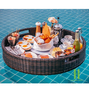 NOUVEAU DESIGN Plateau flottant de luxe en rotin fait main pour piscine, petit-déjeuner, fête et décoration de complexe hôtelier - Product Image 6