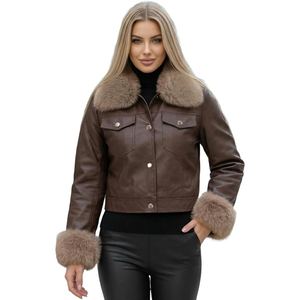 Leather Fur <b>Jacket</b> <b>for</b> <b>Men</b> – Winter <b>Shearling</b> Style - Product Image 2