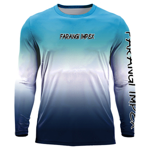 เสื้อตกปลาแบบสั่งทำพิเศษ สีน้ำเงินลายแตก แห้งเร็ว ป้องกันแสงแดด UPF 50 เสื้อผ้าสำหรับการผจญภัยตกปลาแซลมอนคิง ผลิตในแคนาดา - Product Image 5