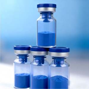 Poudre de Cuivre Bleu GHK Cu Peptide en Flacons 50mg 100mg Haute Pureté pour Formulation Cosmétique, Poudre Fixatrice et Raffermissante Corporelle - Product Image 1