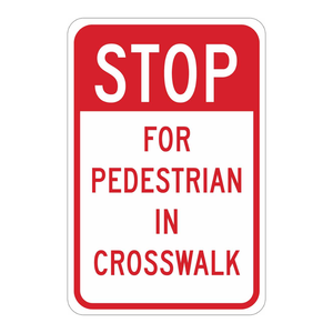 Panneau de signalisation pour passage piétonnier Brady STOP, imprimé UV, en aluminium, pour la sécurité routière - Product Image 3