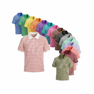 Camisetas Polo de Manga Corta a Rayas de Algodón, Personalizadas con Logotipo, al por Mayor - Product Image 1