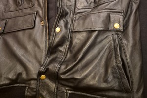 Veste en cuir véritable marron pour homme CHAMP KING avec doublure en fausse fourrure, col rabattable, fermeture éclair - Product Image 6
