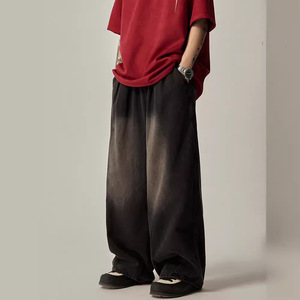 Pantalones Deportivos Personalizados con Lavado Vintage para Hombre, Pantalones Deportivos de Algodón Lisos para Hombre, Estilo Urbano, con Lavado Ácido - Product Image 1