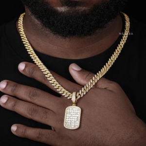 Colgante de Moissanita Corte Princesa - Colgante de Moissanita Hecho a Mano en Plata de Ley 925, Colgante Hip Hop de Moissanita Color D VVS - Product Image 5