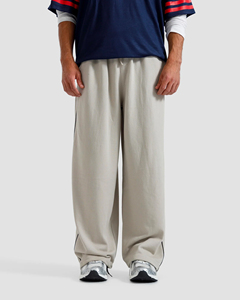 Pantalones Jogger de Pierna Ancha para Hombre, Mezcla de Poliéster/Algodón, Tejido Bonded, Cintura Elástica, Corte Medio, Multibolsillos, Forro Polar Impermeable - Product Image 1