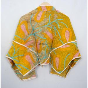 Wholesale Indian Handmade Quilted Cotton <b>Jacket</b> Vintage Kantha <b>jacket</b> for women wear with Printed Designer <b>jacket</b> full sleeve - Product Image 6