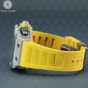 Charm Jewels Luxury Men's Stainless Steel Diamond Watch Stainless Steel Band 40mm Case Mechanical Movement Analog <b>Chronograph</b> 10 - Product Image 4