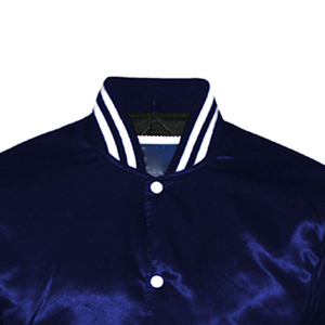 Veste universitaire bleu marine pour homme, manches régulières, couleur unie, col rabattu, fermeture boutonnée, vêtement d'automne - Product Image 3