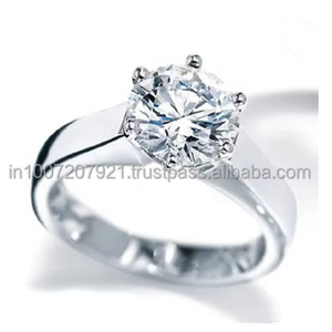 แหวนเพชรเม็ดเดี่ยวทองคำขาว 14K |   แหวนหมั้นแบบฝังเพชรทรงกลมธรรมชาติ 1.00 กะรัต เครื่องประดับหรูหราสำหรับทั้งชายและหญิง - Product Image 3