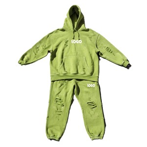 Unisex <b>Brown</b> Washed Cotton Hoodie and <b>Jogger</b> Set Loose Fit Casual Tracksuit with Front Logo and Side Pockets - Product Image 6