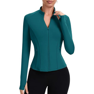 Vestes de yoga et de fitness pour femmes, grandes tailles, en nylon 100% écologique, respirantes, à séchage rapide, avec fermeture éclair, pour l'hiver, OEM ODM, vêtements de sport pour l'équitation - Product Image 1