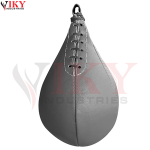 กระสอบทรายหนังสีเทา รุ่น Speed Bag ทรงหยดน้ำ สำหรับฝึกซ้อมมวย ซ้อมรีเฟล็กซ์ ซ้อมสปีดบอล MMA อุปกรณ์ฝึกซ้อมต่อยมวย ผลิตโดย OEM - Product Image 2
