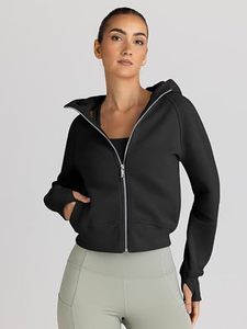 Women's <b>Zip</b> <b>up</b> Hoodies <b>Cropped</b> Jackets 100% Cotton Anti-Pilling Color Blocked Fall Clothes 2026 - Product Image 1