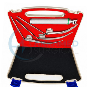 Ensemble de laryngoscopes à fibres optiques certifiés CE McCoy, lames flexibles 2 3 4 5 avec poignée, kit médical réutilisable en acier inoxydable - Product Image 4