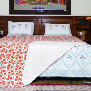 Floral Kantha <b>Quilt</b> 100% Cotton Handmade Woven Bedspread Portable <b>Throw</b> Blanket Washable Simple Custom Home & Hotel Decor - Product Image 5