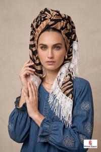 High Grade Custom Printed <b>Square</b> <b>Scarf</b> With Tassel Soft Lightweight Womens Fashion Headscarf OEM Manufacturer - Product Image 3