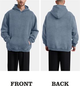 เสื้อฮู้ดดี้ผู้ชายไซส์ใหญ่พิเศษ ไซส์ใหญ่ 3XL 4XL 5XL ผ้าคอตตอนผสมเนื้อหนา สวมใส่สบาย สไตล์สตรีทแวร์ เสื้อกันหนาวอุ่นๆ - Product Image 2