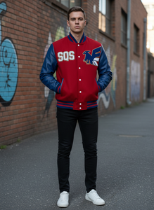 Chaqueta Varsity con Cuello Alto y Bordado Personalizado con Logotipo, Estilo Urbano, Tallas Grandes, Diseño de Letras, Unisex, Chaqueta de Béisbol - Product Image 2