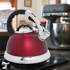Camille 3.0 Qt. Stainless Steel Whistling <b>Tea</b> <b>Kettle</b> Water <b>Kettle</b> Camp <b>Kettle</b> <b>Tea</b> Pot in Cranberry Color - Product Image 5