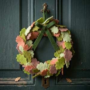 Modern Natural Woolen Felt Leaf Wreath for Home & Commercial <b>Decoration</b> | Eco-Friendly Custom Design - Product Image 2