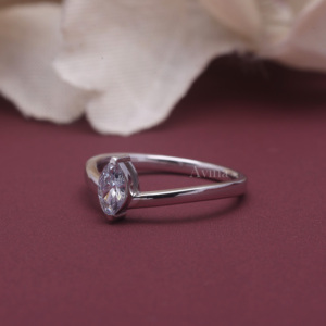 IGI Certified Lab Grown Diamond Ring Solid 925 Sterling Silver Blue Marquise Cut Solitaire Engagement Ring for Women - Product Image 5