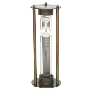 Reloj de Arena Cilíndrico de Latón, Diseño Tradicional, Temporizador de Arena para Decoración del Hogar y la Oficina - Product Image 3