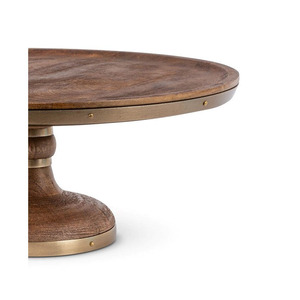 Premium Wooden <b>Cake</b> <b>Stand</b> Featuring A Warm Brown Wood Finish And Elegant Metallic Banding With <b>Stand</b> Serving & Home Decoration - Product Image 3