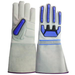 Guantes de Seguridad de Cuero de Vaca de Alta Resistencia con Revestimiento de Goma TPR para Protección de Manos en Trabajos Industriales, Soldadura TIG, Construcción y Tareas Mecánicas - Product Image 6