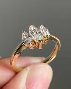 Anillo de Boda de Lujo en Oro Sólido de 10K, 14K y 18K con Diamantes Cultivados en Laboratorio HPHT, Joyería Fina, Anillo de Compromiso con 3 Diamantes CVD Cultivados en Laboratorio - Product Image 1